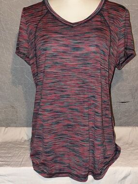 Xersion Multicolor Space Dye Short Sleeve Workout Tee L